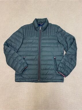 ✰ tommy hilfiger men's gray quilted puffer jacket ✰